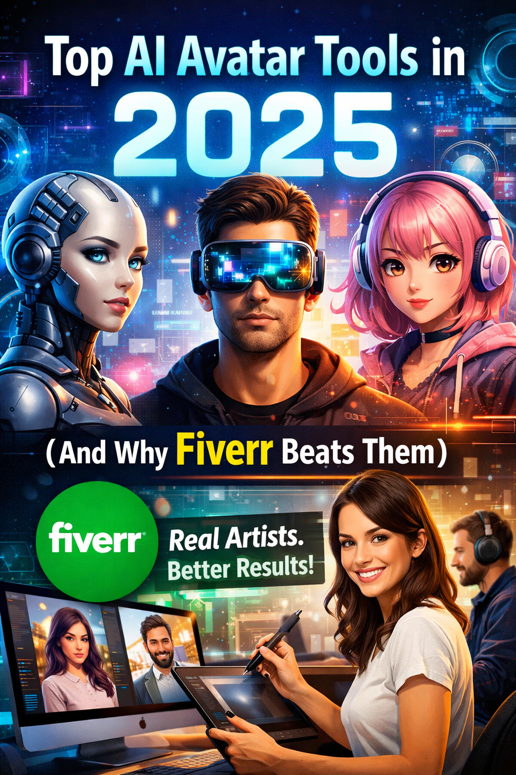 Top AI Avatar Tools in 2025 (and Why Fiverr Beats Them)